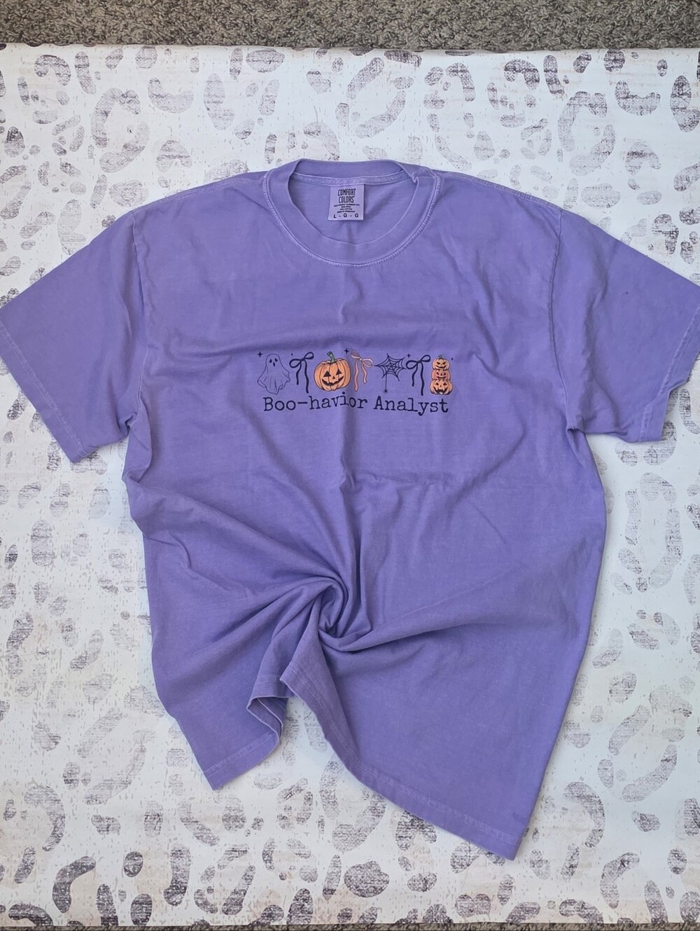 Lilac 'Boo-havior Analyst' Halloween Graphic Tee